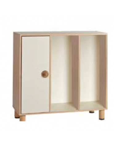 MOBILE CONTENITORE  IN LEGNO 1 ANTA COLORATA E 2 VANI GIORNO SENZA RIPIANI - CM 105x41x100h - CONFORME AI CAM