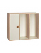 CONTENITORE MOBILE IN LEGNO 1 ANTA COLORATA E 2 VANI GIORNO SENZA RIPIANI DA SOVRAPPORRE - cm 105x41x90h - CONFORME AI CAM