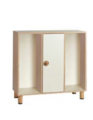 CONTENITORE MOBILE CON 1 ANTA CENTRALE COLORATA E 2 VANI GIORNO LATERALI SENZA RIPIANI - CM 105x41x100h - CONFORME AI CAM