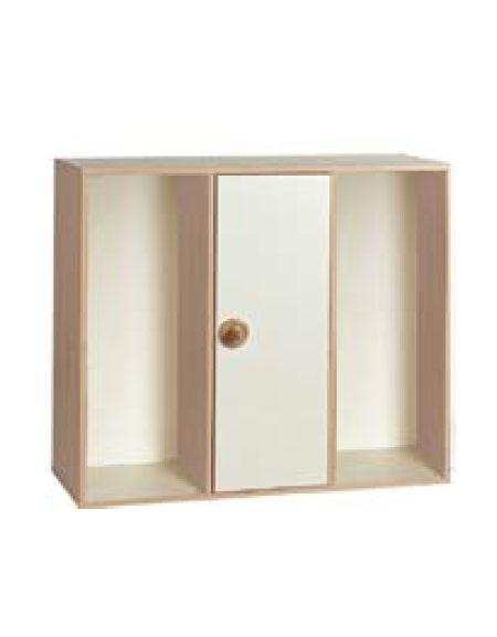 CONTENITORE MOBILE 1 ANTA CENTRALE COLORATA E 2 VANI GIORNO SENZA RIPIANI DA SOVRAPPORRE - cm 105x41x90h - CONFORME AI CAM