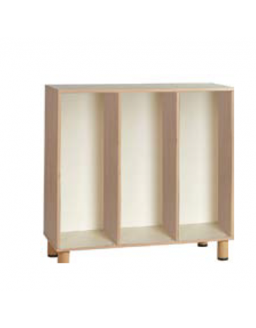 MOBILE CONTENITORE IN LEGNO 3 VANI SENZA RIPIANI - CM 105x41x100h - CONFORME AI CAM