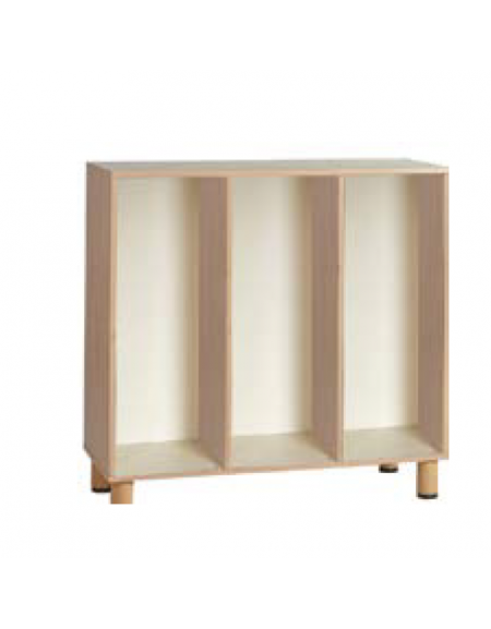 MOBILE CONTENITORE IN LEGNO 3 VANI SENZA RIPIANI - CM 105x41x100h - CONFORME AI CAM