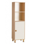 MOBILE COLONNA ALTA IN LEGNO 1 ANTA MEDIA COLORATA INFERIORE E VANO SUPERIORE A GIORNO CON 1 RIPIANO - cm 53,5x41x190h