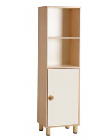 MOBILE COLONNA ALTA IN LEGNO 1 ANTA MEDIA COLORATA INFERIORE E VANO SUPERIORE A GIORNO CON 1 RIPIANO - cm 53,5x41x190h