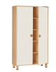 ARMADIO CONTENITORE ALTO IN LEGNO CON 2 ANTE COLORATE PER AULA - cm 105x41x190h - CONFORME AI CAM