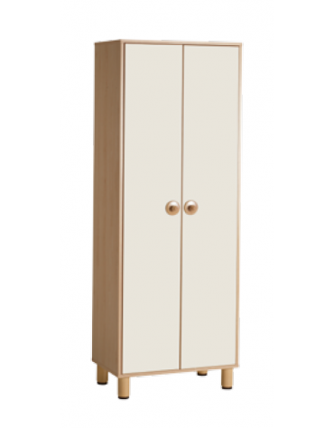 ARMADIO CONTENITORE PER SCUOLA IN LEGNO A DUE ANTE COLORATE - cm 71x41x190h - CONFORME AI CAM
