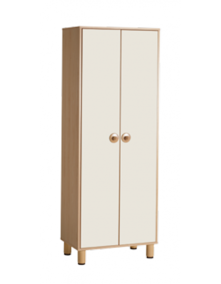 ARMADIO CONTENITORE PER SCUOLA IN LEGNO A DUE ANTE COLORATE - cm 71x41x190h - CONFORME AI CAM