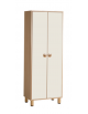 ARMADIO CONTENITORE PER SCUOLA IN LEGNO A DUE ANTE COLORE LATTE CM 71x41x190h - CONFORME AI CAM