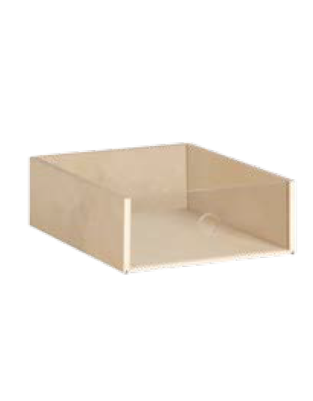 CASSETTO PICCOLO LEGNO CON FRONTE TRASPARENTE CM 31X38X13H