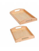 SET DI NR 2 VASSOIO PICCOLO CM 23x17 CON MANIGLIE - CONFORME AI CAM