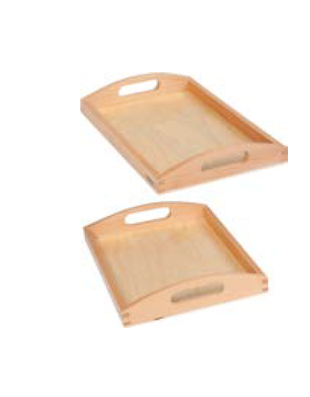 SET DI NR 2 VASSOIO PICCOLO CM 23x17 CON MANIGLIE - CONFORME AI CAM