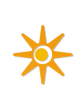 FIGURA SOLE A MURO IN LEGNO - cm 55x55h - CONFORME AI CAM