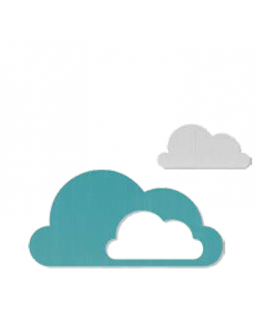 FIGURA NUVOLE A MURO IN LEGNO - CM 80x40h / 38x18h - CONFORME AI CAM