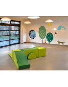 FIGURA NUVOLE A MURO IN LEGNO - CM 80x40h / 38x18h - CONFORME AI CAM