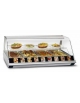 Espositore caldo da banco con umidità - 2 ripiani - vetri curvi - mm 1430Lx770Px550H