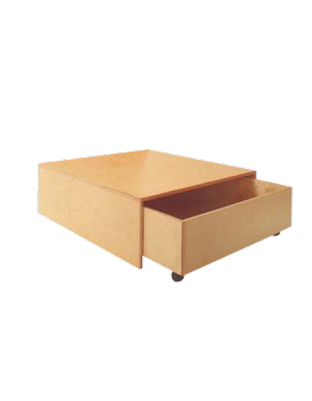 PEDANA CON CASSETTO SU RUOTE CM.75X75X26H