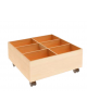 ESPOSITORE PORTALIBRI SU RUOTE A 6 CASELLE cm 60x60x26h - CONFORME AI CAM