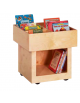 ESPOSITORE CARRELLO PORTALIBRI SU RUOTE IN LEGNO DI FAGGIO CM 60x60x60h - CONFORME AI CAM