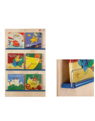 ESPOSITORE LIBRERIA A MURO CON 3 PIANETTI - CM 50x84h - CONFORME AI CAM