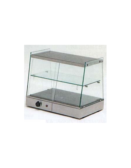 Vetrina calda vetri dritti cm. 85x40x50h