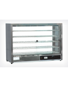 Vetrina calda da banco a 4 ripiani - telaio in acciaio inox - 4 ripiani estraibili e regolabili - cm 86,5x36x62,5h