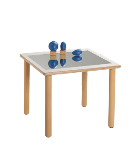 TAVOLO A SPECCHIO - CM 75x75x53h - ADATTO A BAMBINI DAI 3 AI 5 ANNI - CONFORME AI CAM