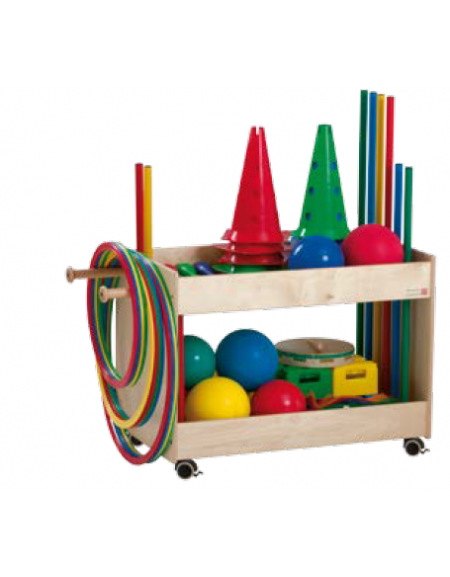 CARRELLO PSICOMOTORIO IN LEGNO COMPLETO - CM 85x50x62h - CONFORME AI CAM