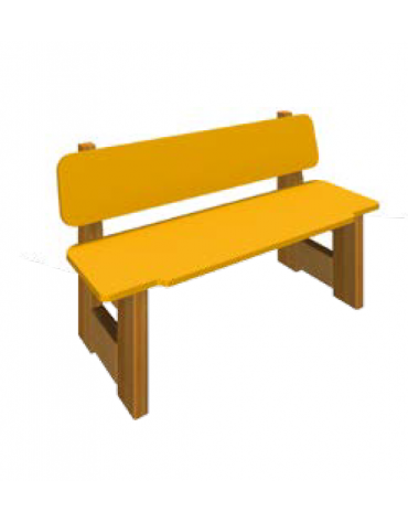 PANCA POLIETILENE CON SCHIENALE PER SCUOLA MATERNA GRADAZIONE 2 - CM 100x38x30/60h - CONFORME AI CAM