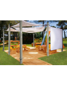 PANCA POLIETILENE CON SCHIENALE PER SCUOLA MATERNA GRADAZIONE 2 - CM 100x38x30/60h - CONFORME AI CAM