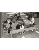 PANCA POLIETILENE CON SCHIENALE PER SCUOLA MATERNA GRADAZIONE 2 - CM 100x38x30/60h - CONFORME AI CAM