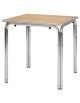 Tavolo quadrato in alluminio con piano in legno di rovere cm. 70x70x78h - Impilabile