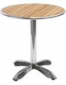 Tavolo in alluminio e legno rotondo - cm Ø 70 x H73 cm