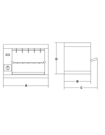 Tostiera inox di grande capacità a 2 piani - Dimensione vano cottura cm 45x33