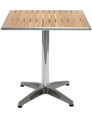 Tavolo in alluminio e legno quadrato cm. 60x60x78h