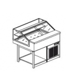 Vetrina calda a secco con vetri dritti bassi - Lunghezza cm 100