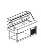 Vetrina calda a secco con vetri dritti alti - Lunghezza cm 150