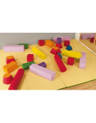 PARALLELEPIPEDO MORBIDO PER BAMBINI IGNIFUGO IN CLASSE 1IM - COLORE GIALLO - cm 25x25x50h - CONFORME AI CAM