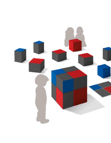 CUBO DEL BINOMIO MORBIDO PER BAMBINI - cm 70x70x70h - CONFORME AI CAM