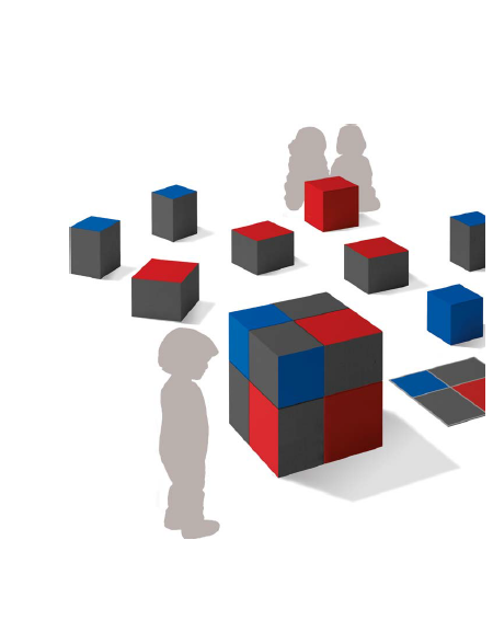 CUBO DEL BINOMIO MORBIDO PER BAMBINI - cm 70x70x70h - CONFORME AI CAM