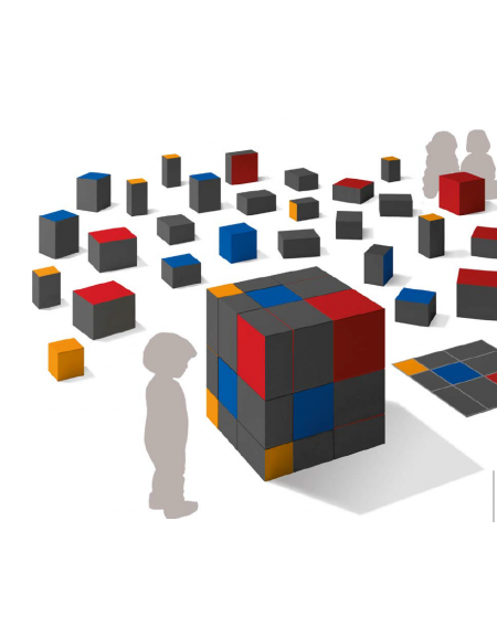 CUBO DEL TRINOMIO MORBIDO PER BAMBINI - cm 90x90x90h - CONFORME AI CAM