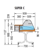 Vetrina espositiva da appoggio Temperatura +2 +4°C Dim mm L1256XP939XH530