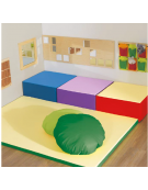 PANCA ALTA SMALL MORBIDA PER BAMBINI - IGNIFUGA IN CLASSE 1IM - cm 60x40x42h - CONFORME AI CAM