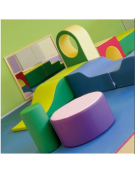 PANCA ANGOLARE QUADRA MEDIUM MORBIDA PER BAMBINI - IGNIFUGA IN CLASSE 1IM - CM 40x40x30h - CONFORME AI CAM