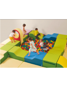 DISCESA MORBIDA PER BAMBINI IGNIFUGA IN CLASSE 1IM - cm 60x60x26/52h - CONFORME AI CAM