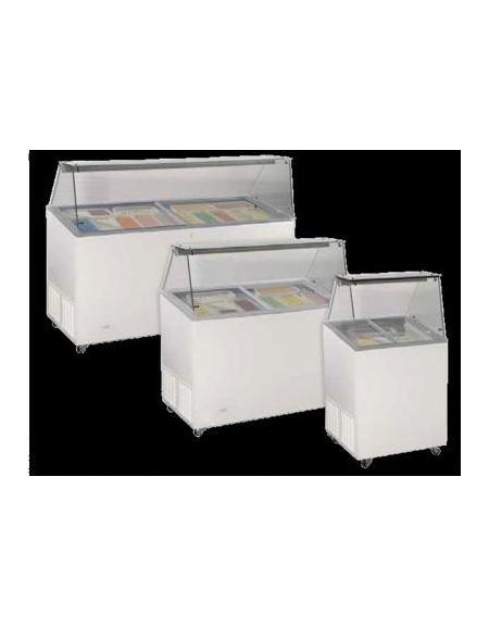 Vetrina gelato statica 12 gusti vaschette Lt 5 - Vetro dritto
