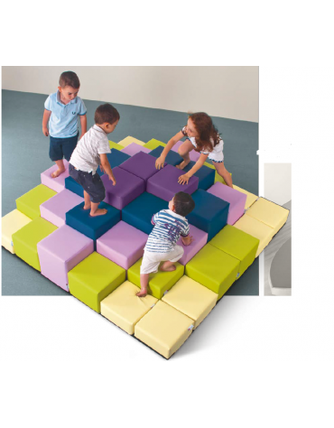 GIANT'S MORBIDO PER BAMBINI - IGNIFUGO IN CLASSE 1IM - CM 120x120x14/24/34/44h - CONFORME AI CAM