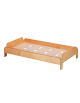 LETTINO IN LEGNO BASSO PER ASILO NIDO DIVEZZI BAMBINI - cm 123x65x26h - CONFORME AI CAM
