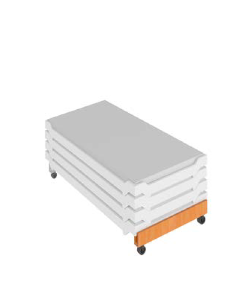 COPPIA SUPPORTI SU RUOTE PER LETTINI SENZA SPONDE - CONFORME AI CAM