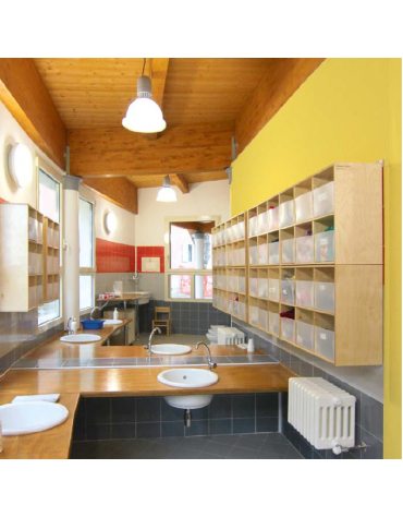 CASELLARIO IN LEGNO A 3 CASELLE - cm 76,2x24,6x26,6h - CONFORME AI CAM