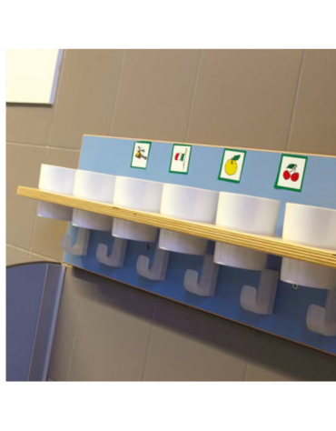 ASTA 7 PORTABICCHIERI COLORE LATTE - cm 75x13x22h - CONFORME AI CAM